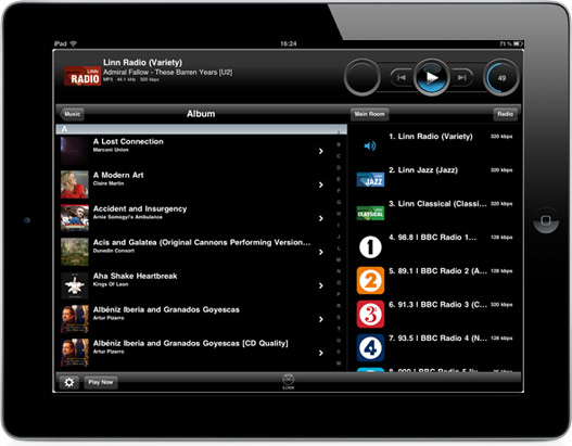 iPad with Kinsky controller