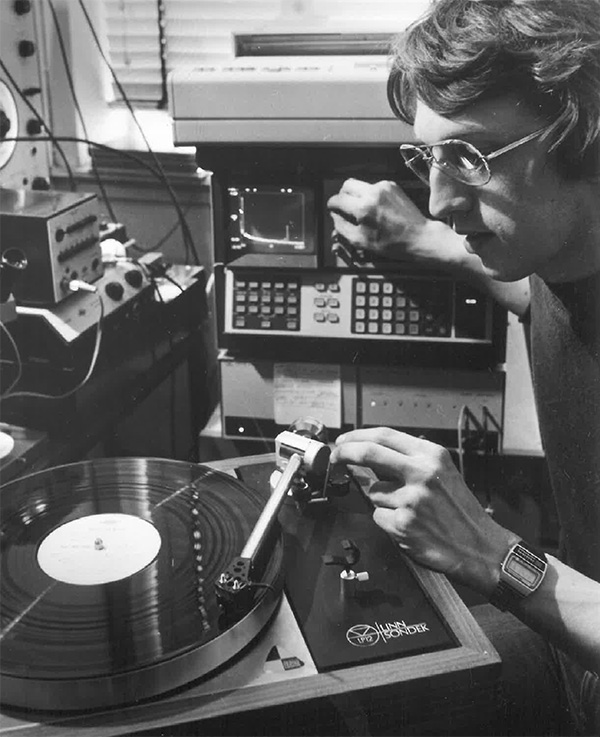 Archive image of an LP12 record player being tested